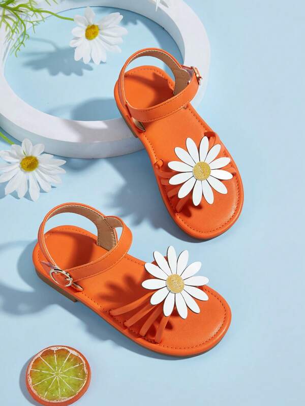 Fashionable And Cute Floral Colorful Flat Sandals For Children