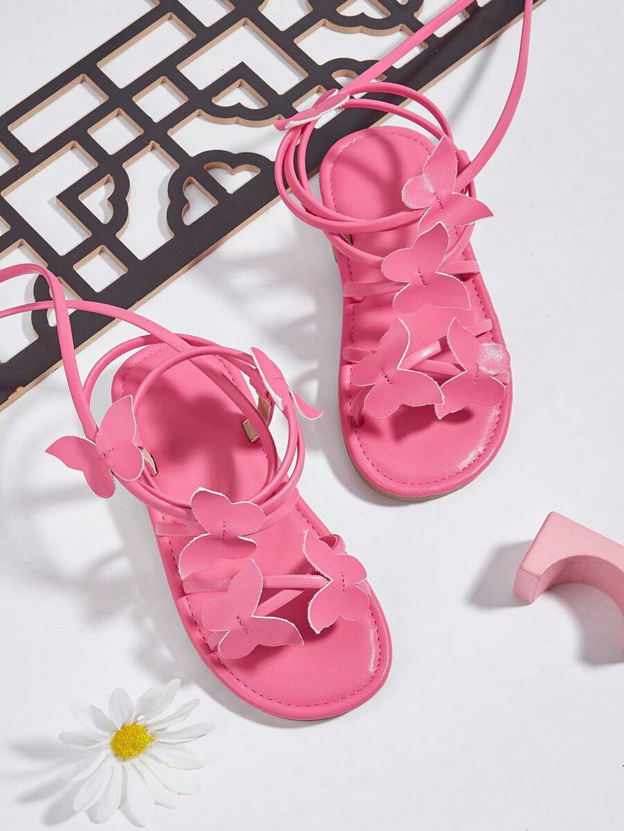 New Fashionable Children Princess Sandals With Straps For Outdoors - Hot Pink - View 1