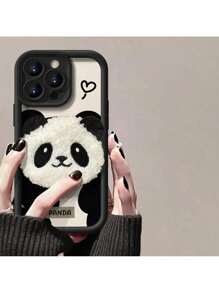 Apple Cute Panda Doll 3D Silicone Phone Case Compatible With IPhone 15/15 Pro/15 Pro Max/14/13/12/11/XS Max Series, Phone Protective Cover