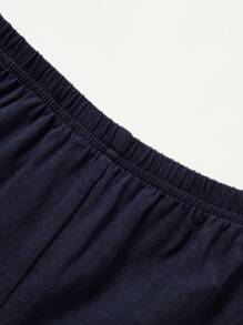 Cozy Pixies Jungen Baby Set mit Cartoon Bär & Buchstaben Kurzarm T-Shirt und passenden Shorts - marineblau - Übersicht 5