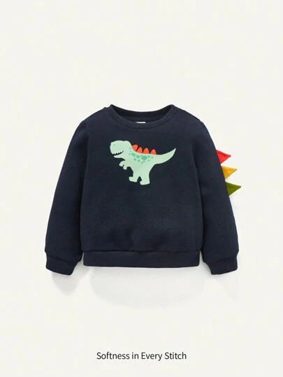 Cozy Pixies Baby Boy Dinosaur Print 3D Design Sweatshirt