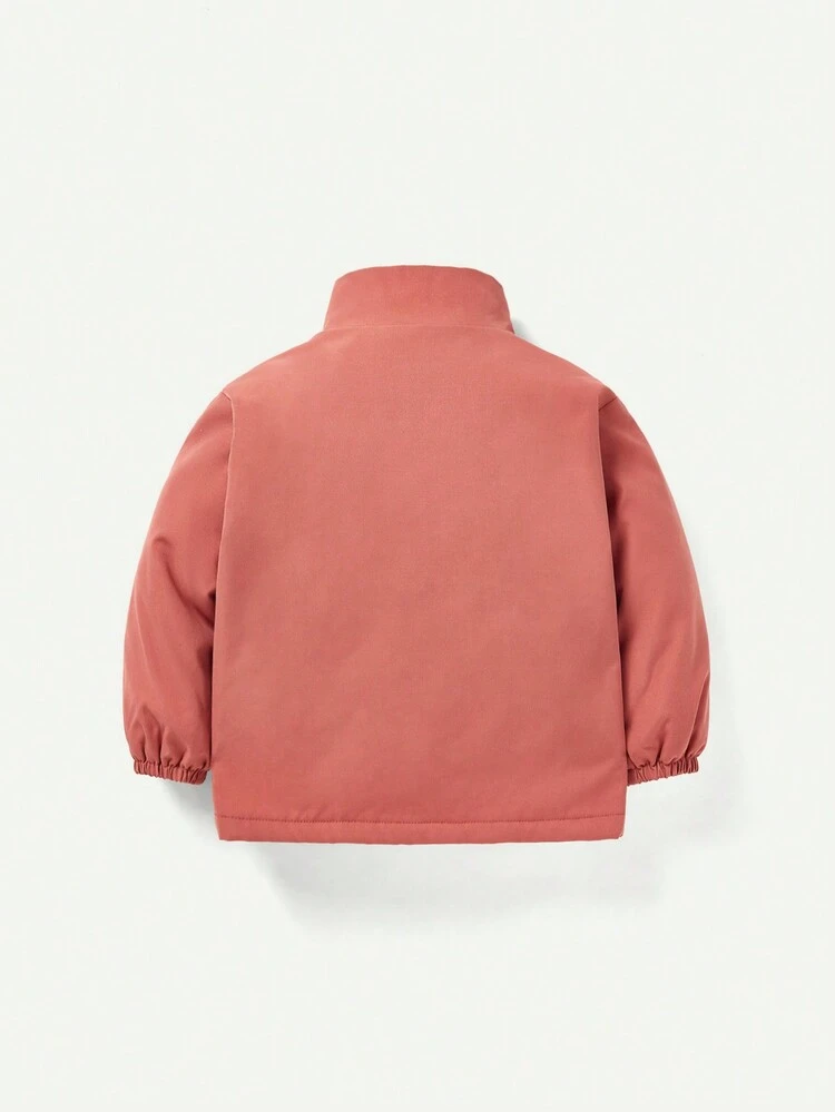 Baby Girl Fuzzy Lined Flap Pocket Coat