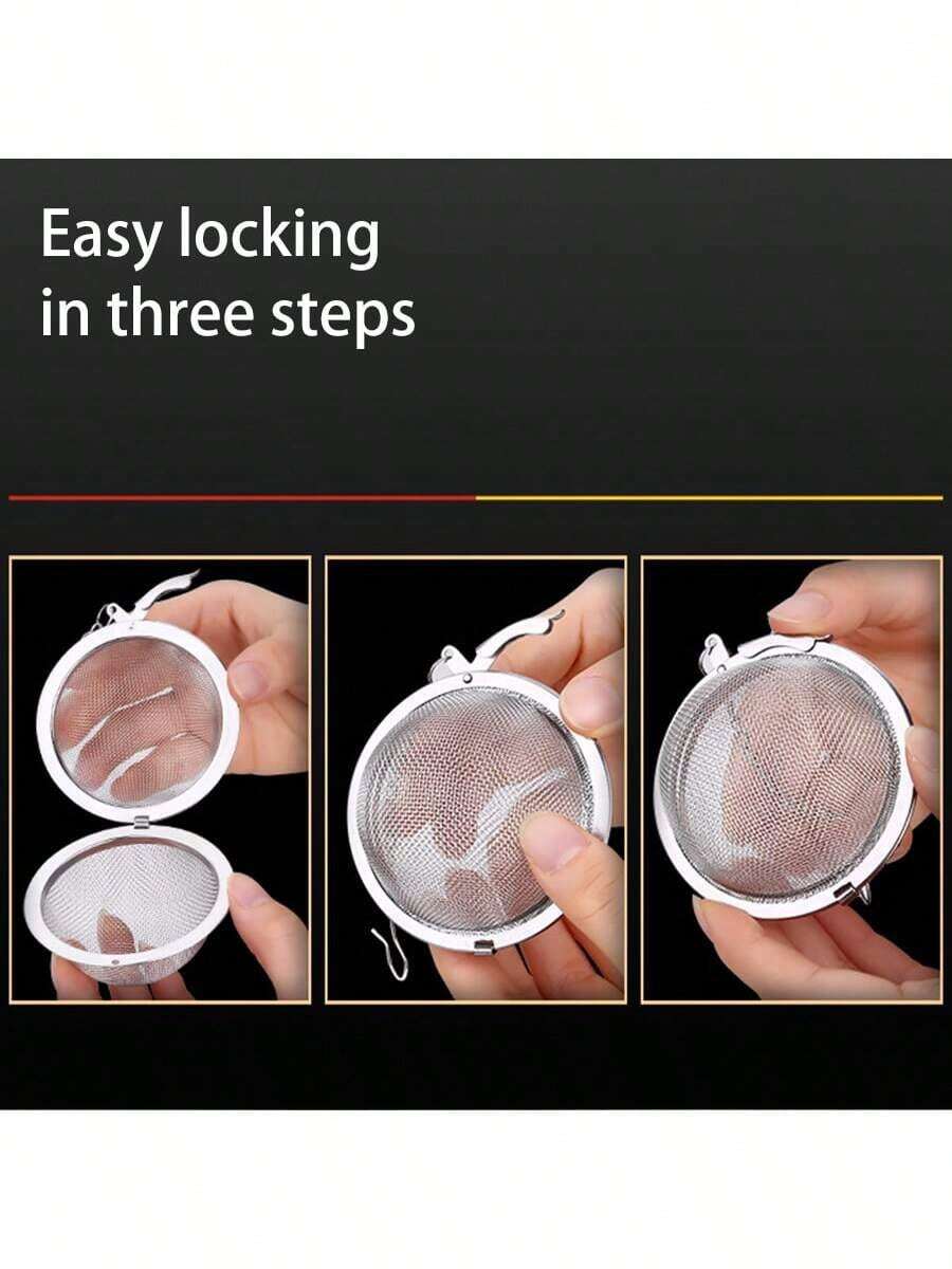 304 Stainless Steel Spice Ball For Tea Or Broth Infusion, Round Shape