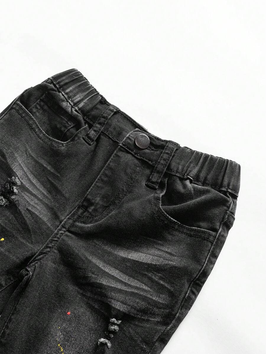 New Style Casual And Fashionable Water Washed Denim Jeans For Young Boy