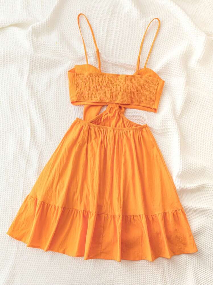 orange dress tumblr Lovable Spirit Orange Floral Burnout Ruffled High-Low Maxi Dress