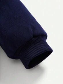 Cozy Pixies Đứa bé trai Thư được vá Tay Raglan áo có mũ Lót nhiệt Áo khoác - Màu be - Xem 4