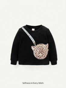 Cozy Pixies Đứa bé gái In túi Áo nỉ - màu đen - Xem 1