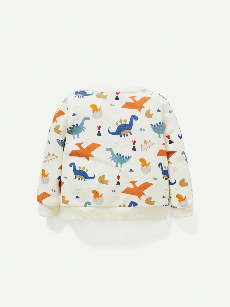 Baby Boy 2pcs Dinosaur Print Sweatshirt