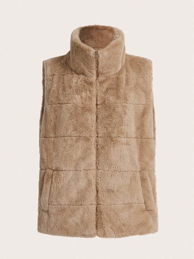 Women's Fashionable Casual Plush Winter Vest For Warmth And Style