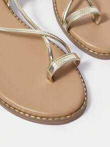 Styleloop Women's Fashion Flat Sandals, Bohemian Style For Vacation - Champagne - View 5