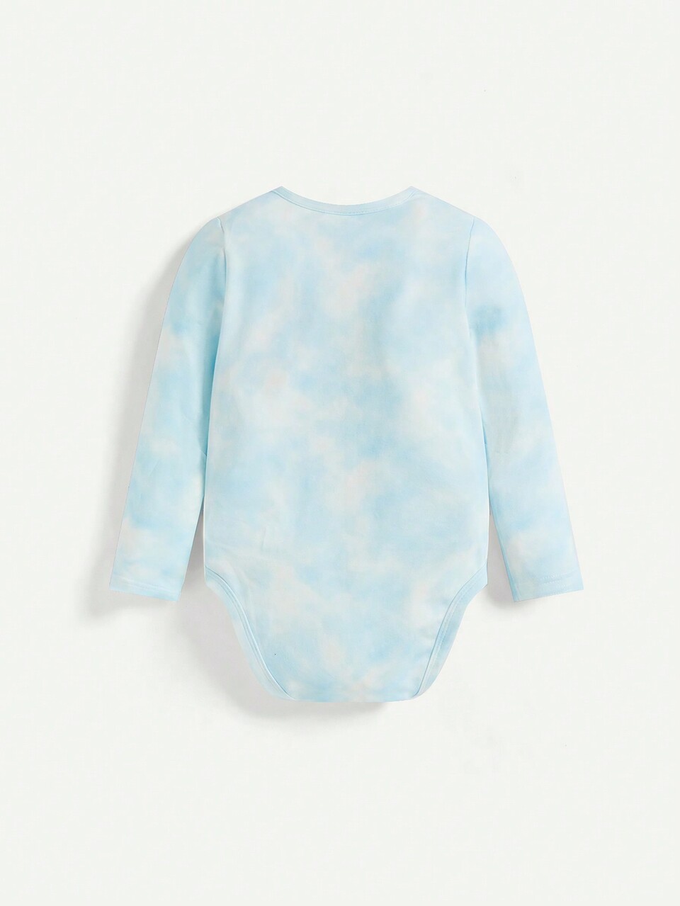 Baby Boys' Letter Printed Round Neck Long Sleeve Bodysuit With Lap Shoulder