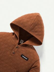 男婴字母贴袋鼠口袋卫衣 - 卡其色 - 查看 5