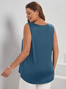 EMERY ROSE Taglie Forti Canotta monocolore con scollo a V