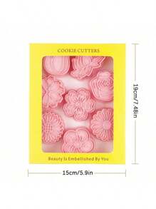 8Pcs/Set Mother's Day Flower Cookie Cutters,3D Embossers Set ,3D DIY Cartoon Pressable Biscuit Mold DIY Cookie Stamp Kitchen Accessories Pastry Bakeware,Daisies, Sunflowers, Cherry Blossoms, Roses, Carnations, Plum Blossoms, Frosting Cutting Mold Fondant Baking Tools. Wedding Festival Wedding Gifts Wedding Cake Tools - Pink - View 7