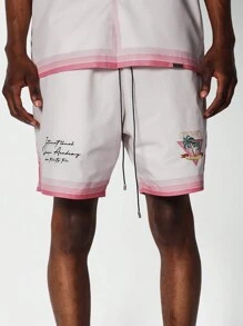 SUMWON Nylon Short With All Over Print - Pink - View 2