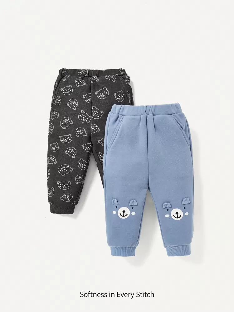 Baby Boy 2pcs Cartoon Graphic Sweatpants