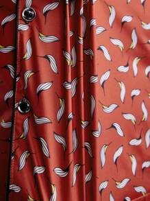 Ensemble de pyjama pour hommes à manches courtes imprimé décontracté comprenant un short, vêtements d'intérieur - Rouge - Voir 6
