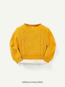 Baby Girl Contrast Hem Sweater