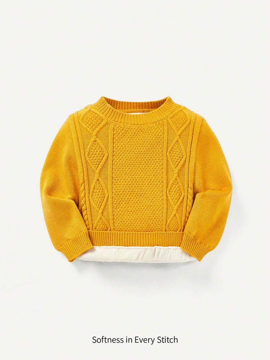 Baby Girl Contrast Hem Sweater