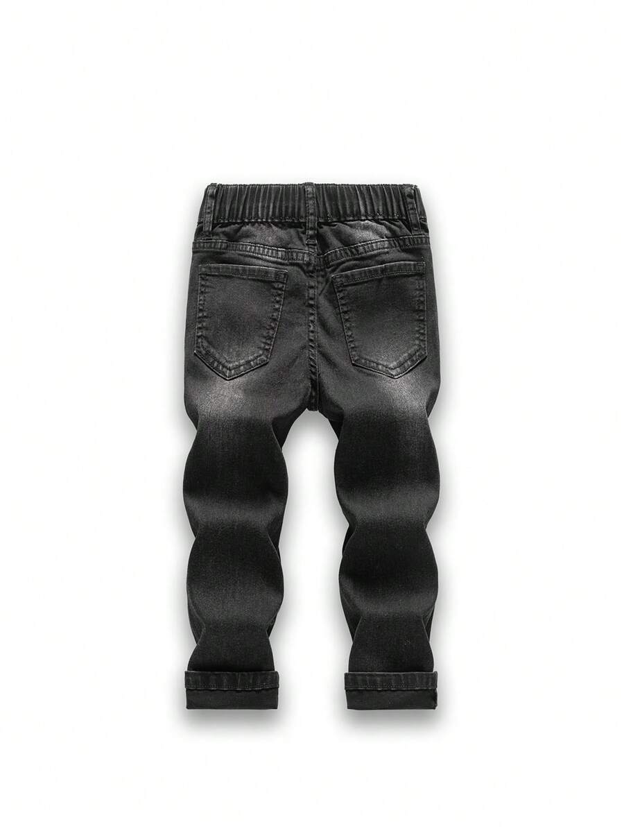 New Style Casual And Fashionable Water Washed Denim Jeans For Young Boy
