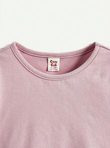 Cozy Pixies 3pcs Baby Girls' Butterfly Pattern Solid Short Sleeve T-Shirt With Round Neck And Regular Shoulders Print - Multicolor - View 3