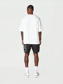 SUMWON Nylon Short With Graphic For Daily Wear - Black - View 6