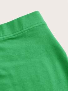 SHEIN BASICS Solid Bodycon Mini Skirt - Green - View 8