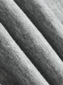 Cozy Pixies Baby Boy Letter Patched 3D Ear Design Hooded Jumpsuit - Grey - View 4