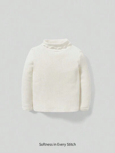 Cozy Pixies Baby Girls Enfärgad långärmad vanlig axeltopp