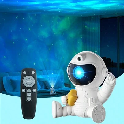Teckwe Projetor de Estrelas com Controle Remoto, Projetor de Céu Estrelado da Astronauta, Lâmpada Projetora de Céu Estrelado e Galáxia para Decoração de Quarto, Luz Noturna para Casa, Decoração, Presentes para Crianças, Presentes de Natal, Itens Indispensáveis para Férias de Outono e Inverno, Acampamento, Férias, Acessórios, Suprimentos de Camping