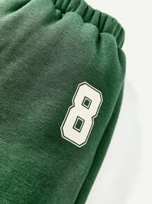 Cozy Pixies Bebé niño Pantalones deportivos con sudadera con estampado de letra con cremallera media con bolsillo de canguro