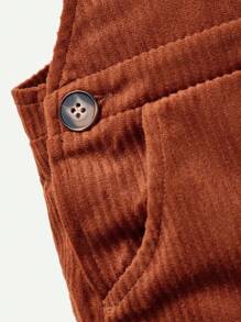 Cozy Pixies Baby Boy Bear Print Tee & Solid Overalls - Brown - View 6