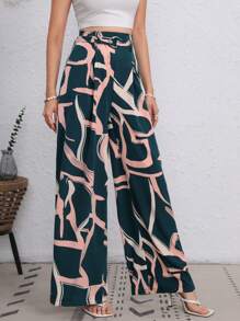 SHEIN Tall Quần nữ Thắt lưng Dây kéo Đồ họa Giải trí - Nhiều màu - Xem 3