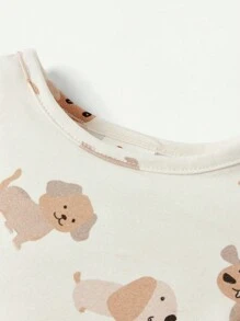 Cozy Pixies Baby Boy Snug Fit Pajama Set With Cartoon Animal Pattern, Including Long-Sleeved Crew-Neck Pullovers And Footed Pants (4pcs) - Multicolor - View 4