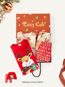 Baby Girl 2sets Christmas Pattern Gift Boxes - Red - View 8