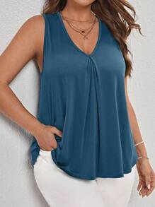 EMERY ROSE Taglie Forti Canotta monocolore con scollo a V