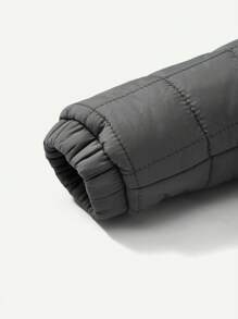 男婴拼色拉链连帽冬季外套 - 灰色 - 查看 3