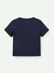 Cozy Pixies Jungen Baby Set mit Cartoon Bär & Buchstaben Kurzarm T-Shirt und passenden Shorts - marineblau - Übersicht 6