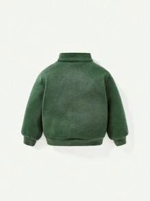 Cozy Pixies Bebé niño Pantalones deportivos con sudadera con estampado de letra con cremallera media con bolsillo de canguro