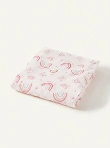 Cozy Pixies 3 件装棉质柔软彩虹心形婴儿襁褓套装（毯子+帽子+头带）