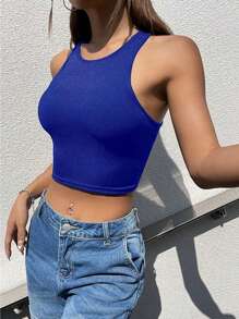 INAWLY Top a canotta solido aderente per donne adatto per l'estate, top da uscita