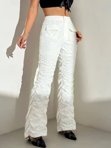 SHEIN Unity Pantalones plisados de moda con sentido de diseño