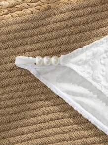 SHEIN Swim Braguitas de bikini con diseño de jacquard liso para mujer de verano