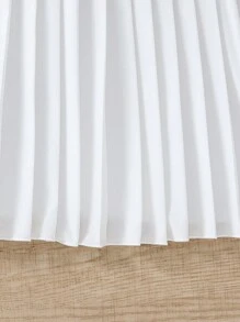 SHEIN Tween-Mädchen Weißes Kleid mit asymmetrischem Ausschnitt und Rüschenbesatz für den Sommer