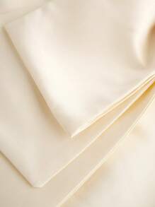 SHEIN Girlism Teenage Girls' Summer Solid Color Woven Strapless Dress With 3d Bow Decoration