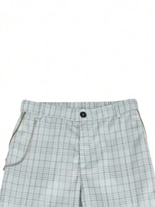 Calvornis Men Plaid Simple Daily Suit Pants - Grey - View 4
