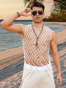 Manfinity RSRT Men's Hand Knitted Sweater - White - View 4