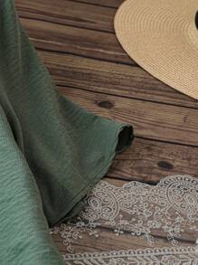 Linhara 大尺碼夏季對比色V領釦細節2合1連衣裙 - 彩色 - 查看 4