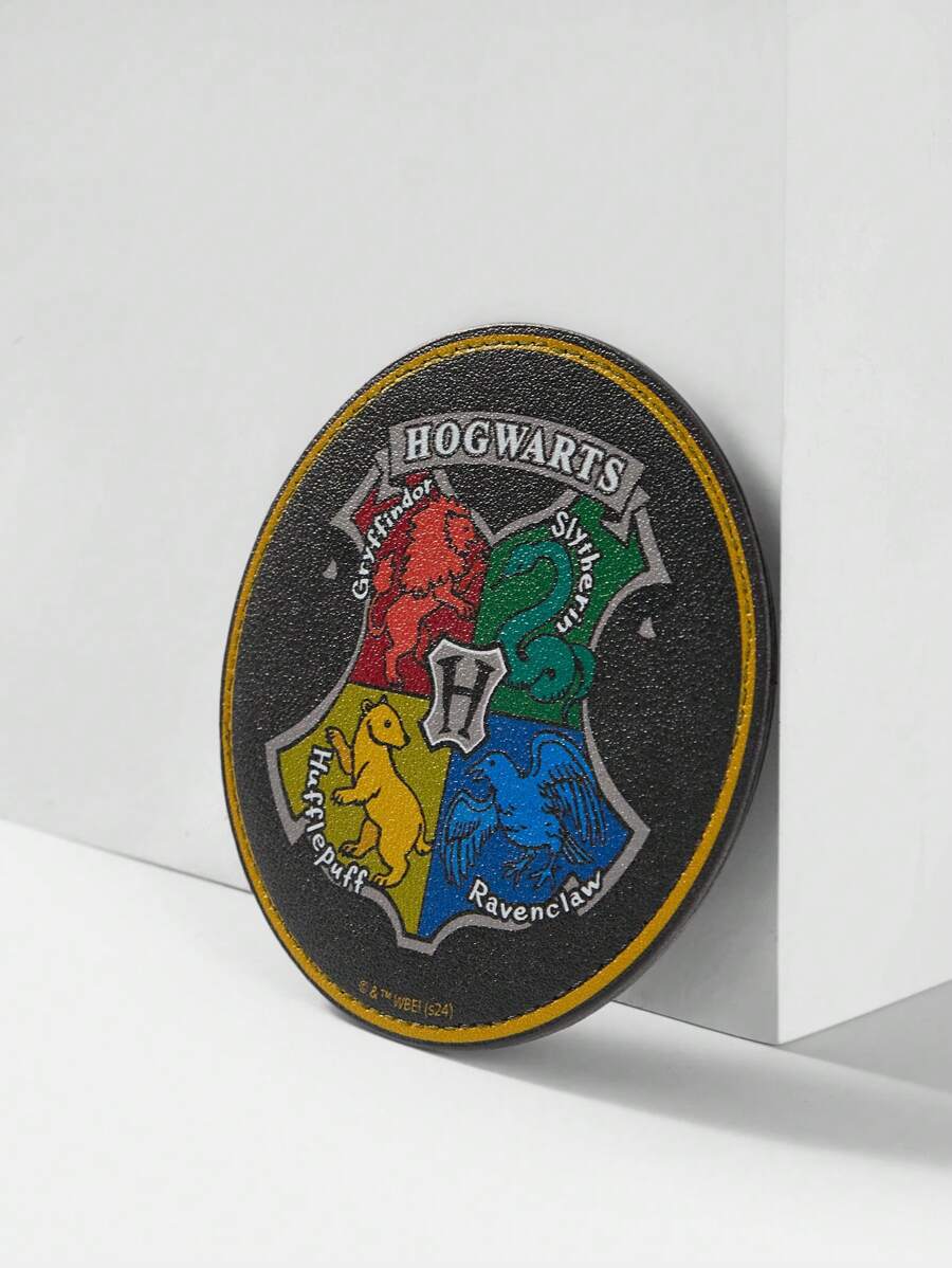 HARRY POTTER X SHEIN Emblem Printed Circular Coaster - Black - View 1