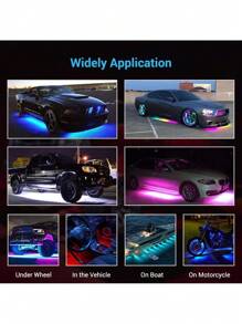 Car Underglow Lights,Exterior Car LED Strip Lights With App And RF Remote Control,16 Million Colors Underglow Kit For Car - Multicolor - View 6